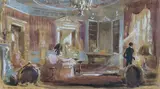 Theatrical interest by Roger Furse, watercolour and mixed, sold May 2025