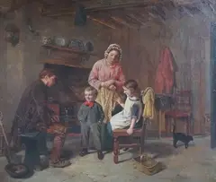The New Suit by William Hemsley, oil on canvas, sold May 2025