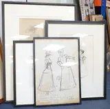 Untitled by Phil May, ink and charcoal, offered May 2025