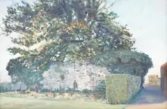 Priory Wall by Dom Ramos, oil on canvas, sold Apr 2025
