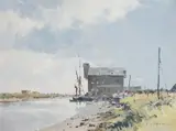 Faversham Creek by Josiah John Sturgeon, oil on canvas, sold Apr 2025