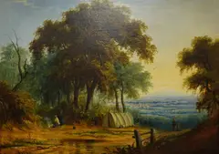 Landscape by Thomas Creswick, oil on canvas, sold Apr 2025