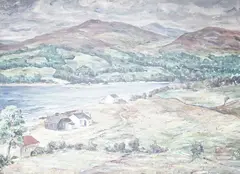 River Fleet by T. G. McGill Duncan, oil on canvas, sold Apr 2025