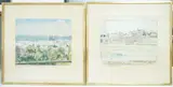 French views comprising: ‘The bank of the Loir by William Warwick Lendon, watercolor, sold Apr 2025