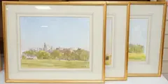 Views of Windsor Castle by Len Roope, 1986, watercolor, sold Apr 2025