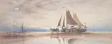 Preparing for the Evening Catch by Robert Taylor Pritchett, 1872, watercolour, offered Apr 2025