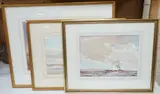 Saltcoats and Lancaster evening by Len Roope, watercolor, sold Apr 2025