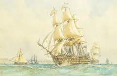 The Victory by William McDowell, ink and watercolour, sold Apr 2025