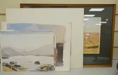 Collection of watercolours by Len Roope, watercolor, sold Apr 2025