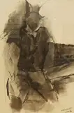 Monochrome by Honor Brogan, watercolour, sold Apr 2025
