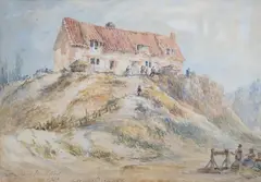Lake Baintz and Cottages, North Fleet by George Barnard, 1828, watercolour, sold Apr 2025