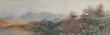 Landscape with cattle before a castle by Arthur Willett, watercolour, sold Apr 2025