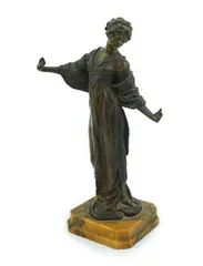 A late Victorian cold painted bronze figure of a classical woman by Paul Philippe, bronze, sold Apr 2025