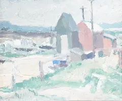 At Walberswick by Ronald Ossory Dunlop, oil on board, sold Apr 2025