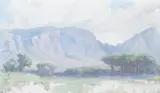 ‘The Mountains from Claremont Flats by Allerley Glossop, oil on board, offered Apr 2025