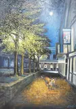 ‘Foxy gentleman visits The Pantiles at Tunbridge by Robin Alexander Elliott, oil on canvas, sold Apr 2025