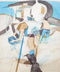 Lyme Regis by George Large, watercolour, sold Apr 2025