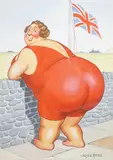 British and proud of it! by Donald McGill, watercolour, sold Apr 2025