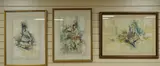Studies of flower sellers by Gordon King, print, offered Apr 2025