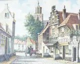 Street scene with horse and cart by Pieter Cornelis Steenhouwer, oil on canvas, offered Apr 2025