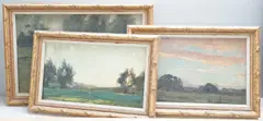 Landscapes by Henry G. Moon, ink, offered Apr 2025