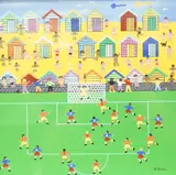 Seaside match by Gordon Barker, acrylic, sold Apr 2025