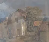 Swiss farmstead by Allen Edward Everitt, watercolour, offered Apr 2025