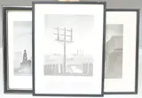 Industrial and Railway scenes by Trevor Grimshaw, pencil, sold Apr 2025