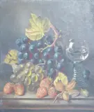 Still life of fruit by William H. Smith, 1880, oil on canvas, sold Mar 2025