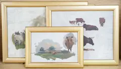 Preliminary sketches by Henry G. Moon, oil, sold Mar 2025