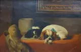 Study of two Cavalier King Charles Spaniels by Edward William Cooke, 1876, oil on canvas, sold Mar 2025