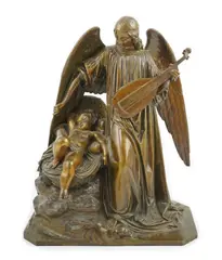 Ange Gardien by James Pradier, bronze, sold Mar 2025