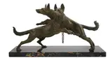 A French Art Deco bronzed spelter group of Alsatians by Edouard Drouot, sculpture, sold Mar 2025