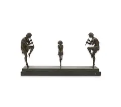 Les Joyeuses de Flutes by Marcel Bouraine, bronze, sold Mar 2025