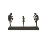 Les Joyeuses de Flutes by Marcel Bouraine, bronze, sold Mar 2025