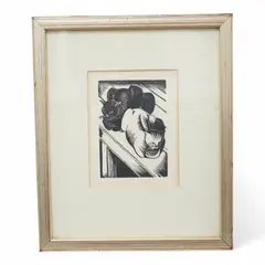 Tibby & Patch by John Nash, woodcut, sold Mar 2025