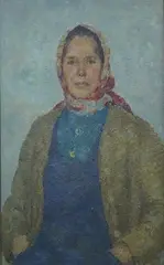 Impressionist half length by Grigory Tseytlin, oil on board, sold Mar 2025