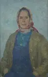 Impressionist half length by Grigory Tseytlin, oil on board, sold Mar 2025