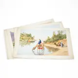 A set of six original watercolours for postcard designs by Charles Thomas Howard, watercolor, sold Mar 2025