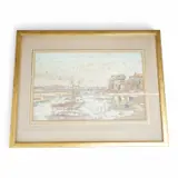 Yachts at Bembridge 1933 by Albert Rutherston, gouache, sold Mar 2025