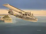 Consolidated Catalina Flying Boat of No 202 Squadron by Mike Bailey, gouache, sold May 2026