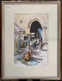 Street Seller in Morocco by Bernard McDonald, watercolour, offered May 2026