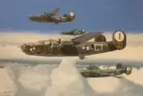 Consolidated B24 Liberator USAAF Formation by Mike Bailey, gouache, sold May 2026