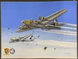 Boeing B17 Flying Fortress USAAF Formation by Mike Bailey, 2011, gouache, sold May 2026