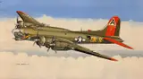 Boeing B17 Flying Fortress USAAF by Mike Bailey, gouache, sold May 2026