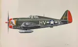 Republic P47 Thunderbolt USAAF by Mike Bailey, gouache, offered May 2026