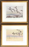 Geese alighting by Wilfred Moddy Fryer, gouache, sold May 2026