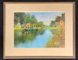 View over a Canal by John Haskins, oil on board, offered Apr 2026