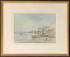 Wells next to the Sea by Arthur E. Davies, watercolour and ink, sold Apr 2026