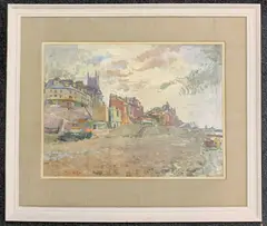 Cromer coast by Riko Mikeska, gouache on board, offered Apr 2026